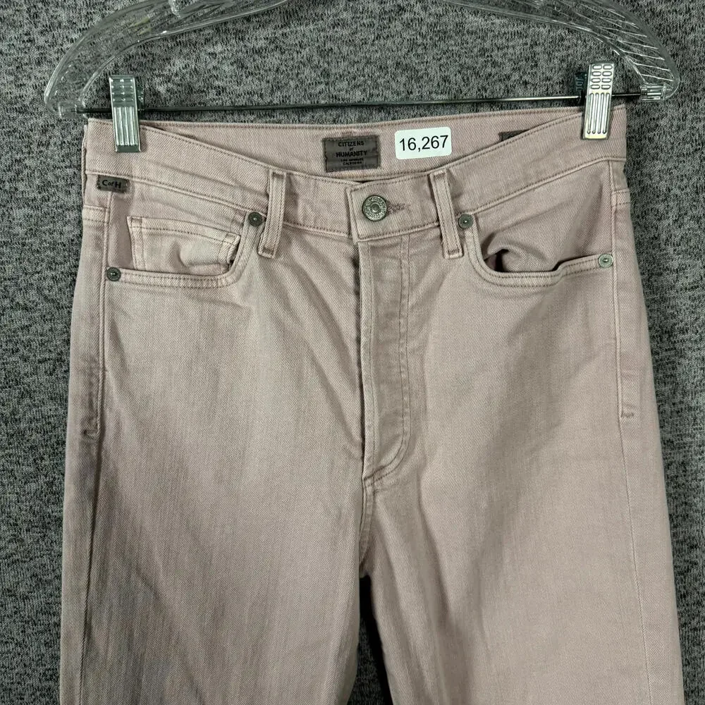 Citizens Of Humanity Size 26 Pink Denim Olivia High Rise Slim Ankle Jeans - Picture 3 of 10